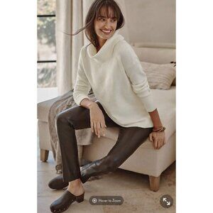 J. Jill Brown Vegan Leather Pants Size L